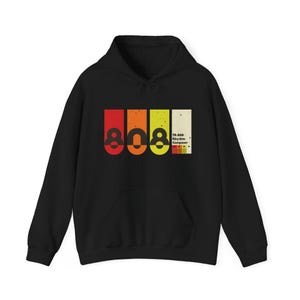 Sudadera unisex con diseño 808, sudadera con caja de ritmos, regalo para amantes de la música, sudadera con estampado TR-808, sudadera con capucha para música electrónica, productor musical