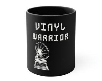 Vinyl Warrior Black Coffee Mug, 11oz