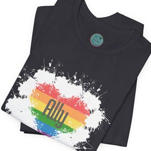 Ally LGBTQ Flag T-shirt, Pride Tee, Unisex Jersey Top, Support LGBTQ Community Shirt, Rainbow Colors Apparel