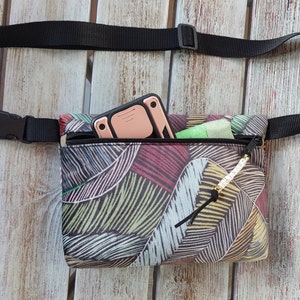 Flache Gürteltasche aus Stoff, Samt-Gürteltasche, kleine Gürteltasche für Damen, Farbige Crossbody-Gürteltasche, handgefertigte Hüfttasche, Freihand-Gürteltasche