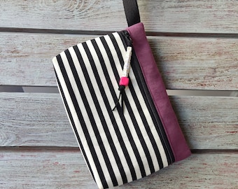 Gestreifte Handytasche, Gestreifte Reißverschlusstasche, Handy