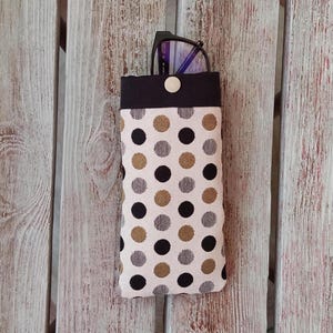 Polka dot glasses case, Black and white glasses case, Fabric glasses pouch, Soft eyeglass case, Handmade eyewear case, Reading glasses case