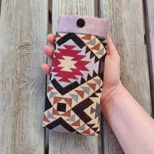 Colourful glasses case, Tapestry glasses pouch, Fabric padded reading glasses case, Handmade soft glasses case, Ethnic print eyewear case