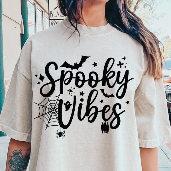 Spooky Vibes Svg, Spooky Svg, Halloween Svg, Spooky Season Svg, Retro Halloween Svg, Popular Svg, Trendy Svg, Digital Files