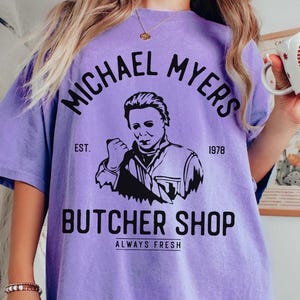 Comfort Colors® Halloween Butcher Shop Vintage Horrorfilm Halloween Shirt, Michael Myers Shirt, Horrorfilm Shirt, Halloween Sweatshirt