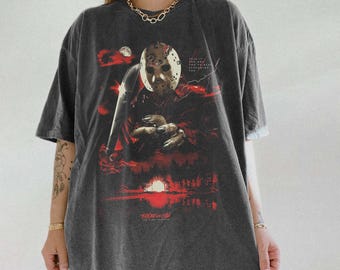 Comfort Colors® Friday the 13th Sweatshirt, 90s Horror Movie TShirt, Horror Halloween TShirt, Movie Tees, Jason Voorhees Shirt, Scary Movie