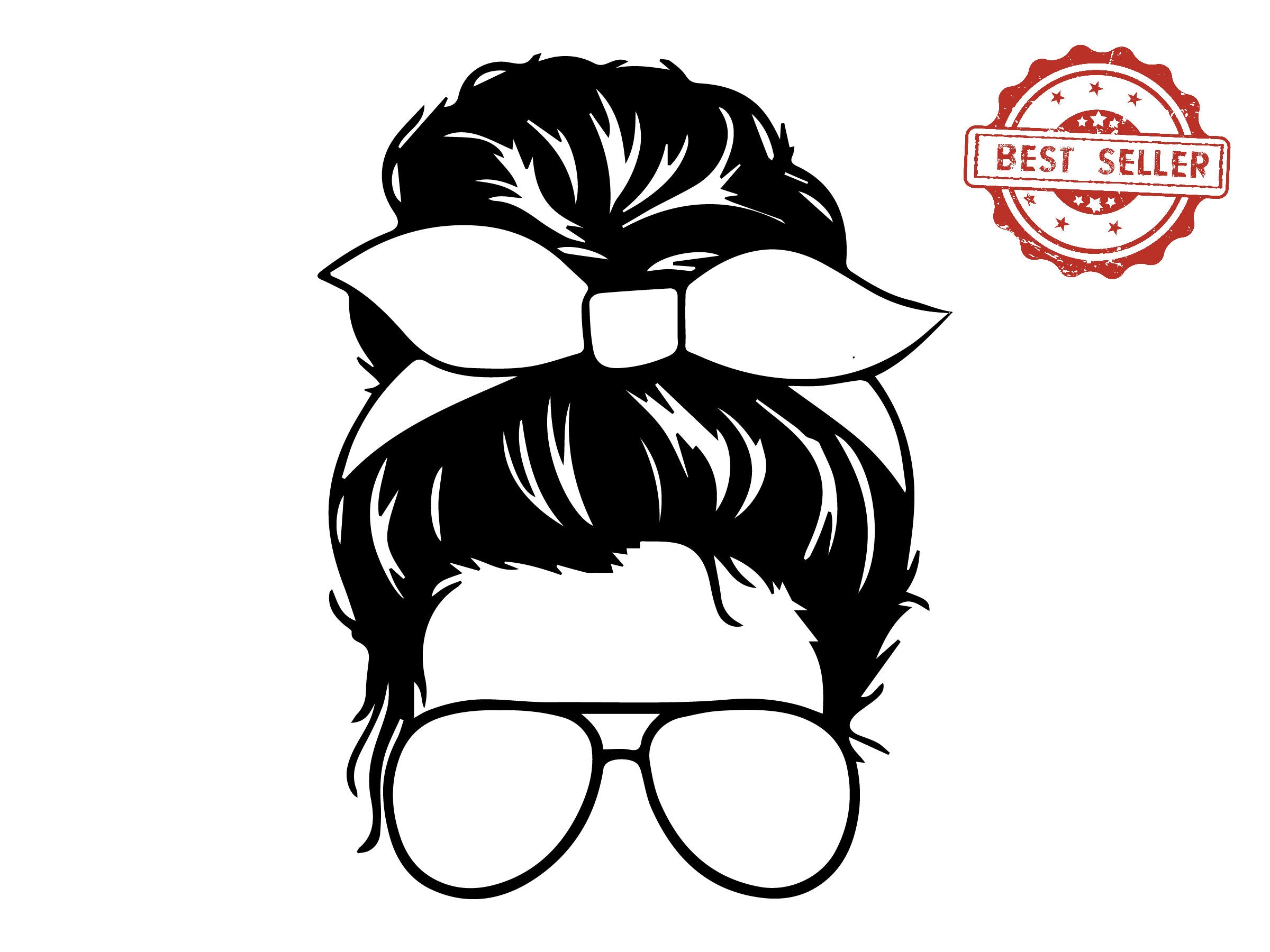 Messy Bun With Glasses Svg Bow Messy Bun SVG PNG Woman SVG - Etsy UK
