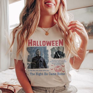 Comfort Colors® Vintage Michael Myers Herz Halloween, Retro Michael Myers Shirt, 90er Jahre Horrorfilm Shirt, lustiges Horror Halloween Shirt