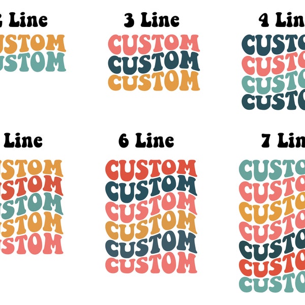 Custom Svg, Custom Wavy Stacked Svg, Customized Retro Wavy Text Svg, Personalized, Leopard Custom Svg, ,Custom Saying ,Cut file Cricut file