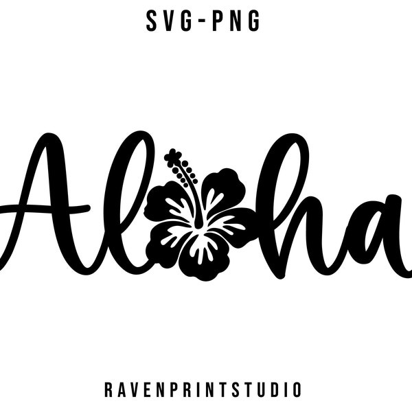 Aloha Svg, Aloha Clip Art, Summer Svg, Hawaiian Svg, Beach Svg, Aloha Vector, SVG, Silhouette, Cricut Cut Files, Vector Files