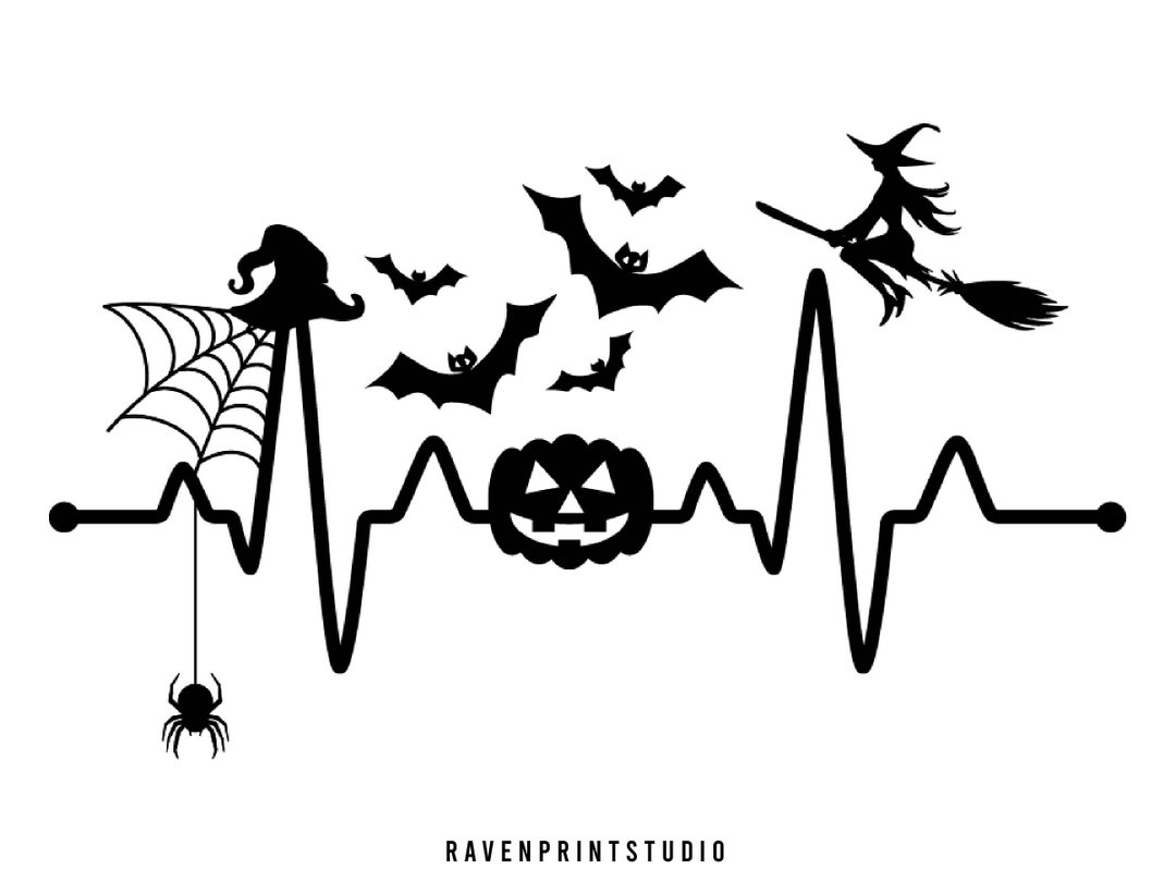 Halloween Heartbeat Svg, Ghost Svg, Stay Spooky Svg, Funny Halloween