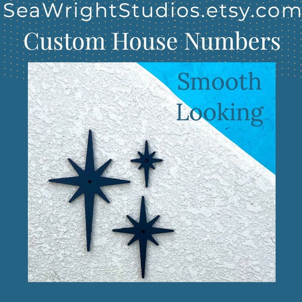 Starburst Stars Retro Atomic Vintage Mid-Century Modern House Numbers / Lettering / Christmas Ornaments Small Medium Large Jumbo Many Colors