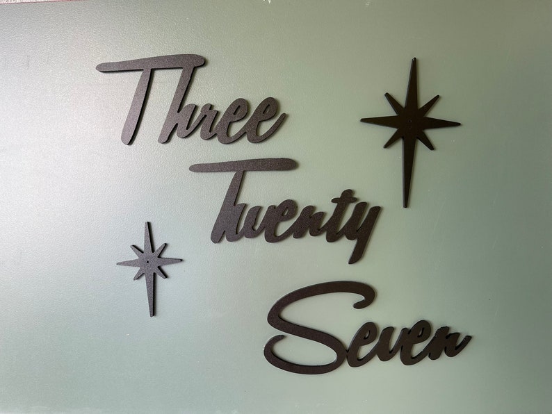 Mid-century Modern House Numbers Retro Cursive Swing Italic Font ...