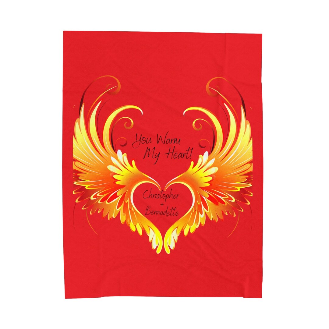 Personalized Valentine Blanket, Velveteen Plush Blanket, Personalized Anniversary Blanket