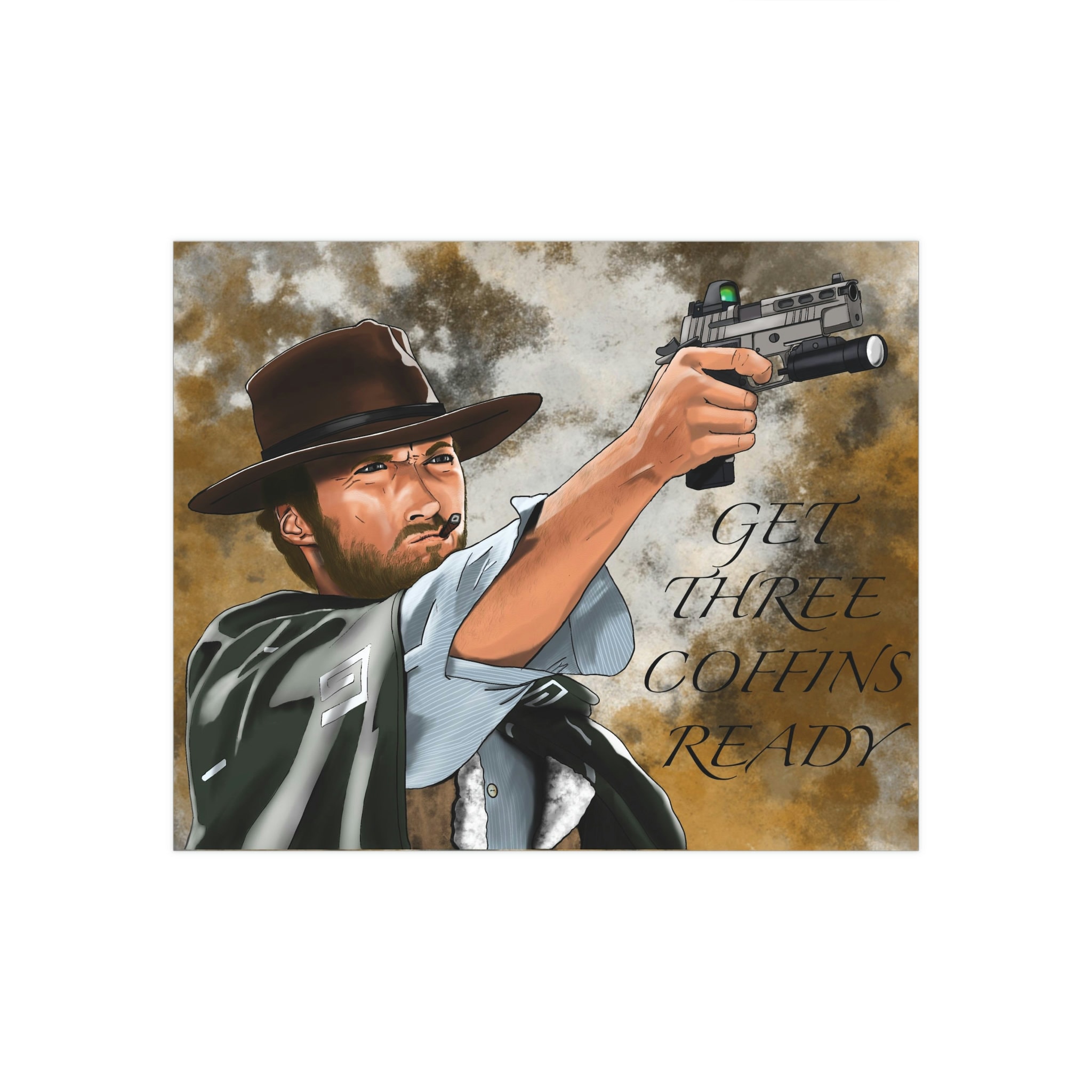 Poster Graffiti Clint Eastwood 'Il Buono' - Opera D'Arte Handmade Moreno-Mata - Foto 10