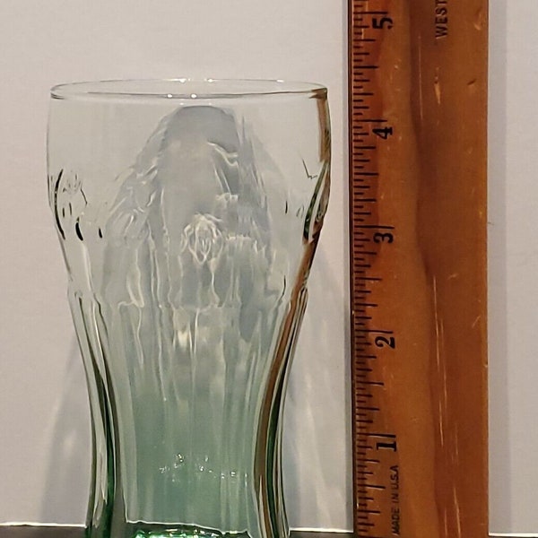 VINTAGE COCA-COLA Glas - grün geprägt - 11 cm - sehr guter Zustand 6 Unzen