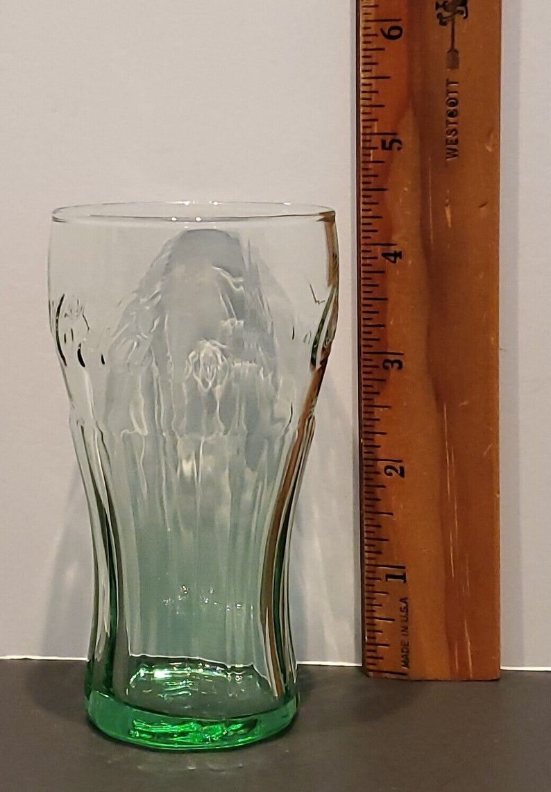 VINTAGE COCA-COLA Glas grün geprägt 11 cm sehr guter Zustand 6 Unzen Bild 1