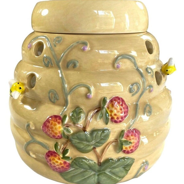 Party Lite Honey Comb Bee Hive Oil Tart Warmer Tealight Dimensional 3D Ceramic - 2006 Retired Party Lite