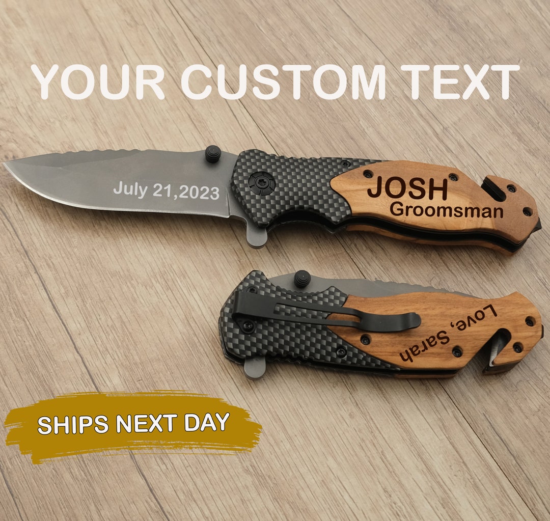 Groomsmen Knife Dad Pocket Knife Custom Dad Gift Best Dad Etsy