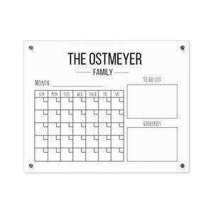Personalized Acrylic Family Planner Wall Calendar, Custom Minimalistic Dry Erase Calendar, Home and Office Scheduling, 2023 Wall Calendar