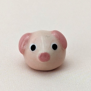 Cute handmade mini ceramic pig figurine. Unique desk buddy. Terrarium decor. Good luck charm. Small-batch ceramics. Hand-painted pottery.