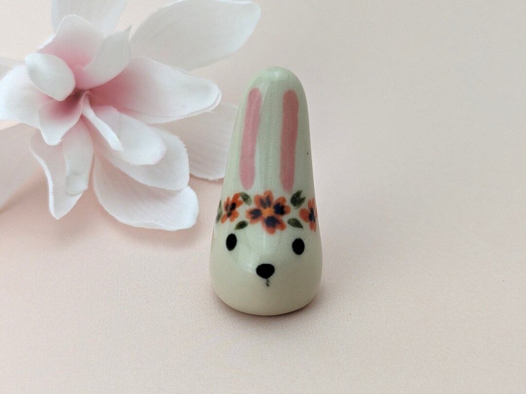 Red - Bunny Handcrafted Ceramic Toys (Set of 2)