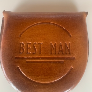 Monedero de cuero personalizado para regalos de padrinos de boda