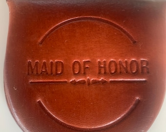 Bridesmaid Gifts Personalized Leather Coin Purse with Brass Clasp
