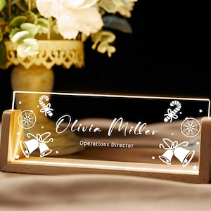 Personalized desk nameplate night light, office desk decor, office gifts for women desk, promotion gift, boss gift, Christmas gifts