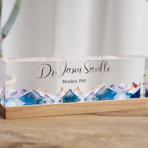 Custom Office Acrylic Name Sign with Base, Personalized Office Decor Gift, Gift for Husband, Fathers Day Gift