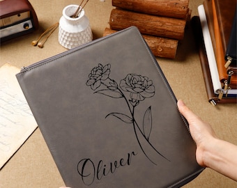 A4 Leather Portfolio, Personalized Refillable Portfolio, Portfolio With Zipper, Company Logo Portfolio, Colleague Gift, Phd Gift
