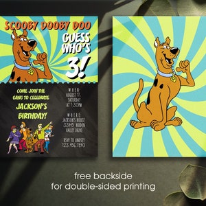 Printable Birthday Invitation, Scooby Doo Invitation, Editable Invite ...