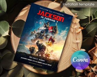 Optimus Prime Invite, Autobots Party, Transformers Rise of the Beasts ...