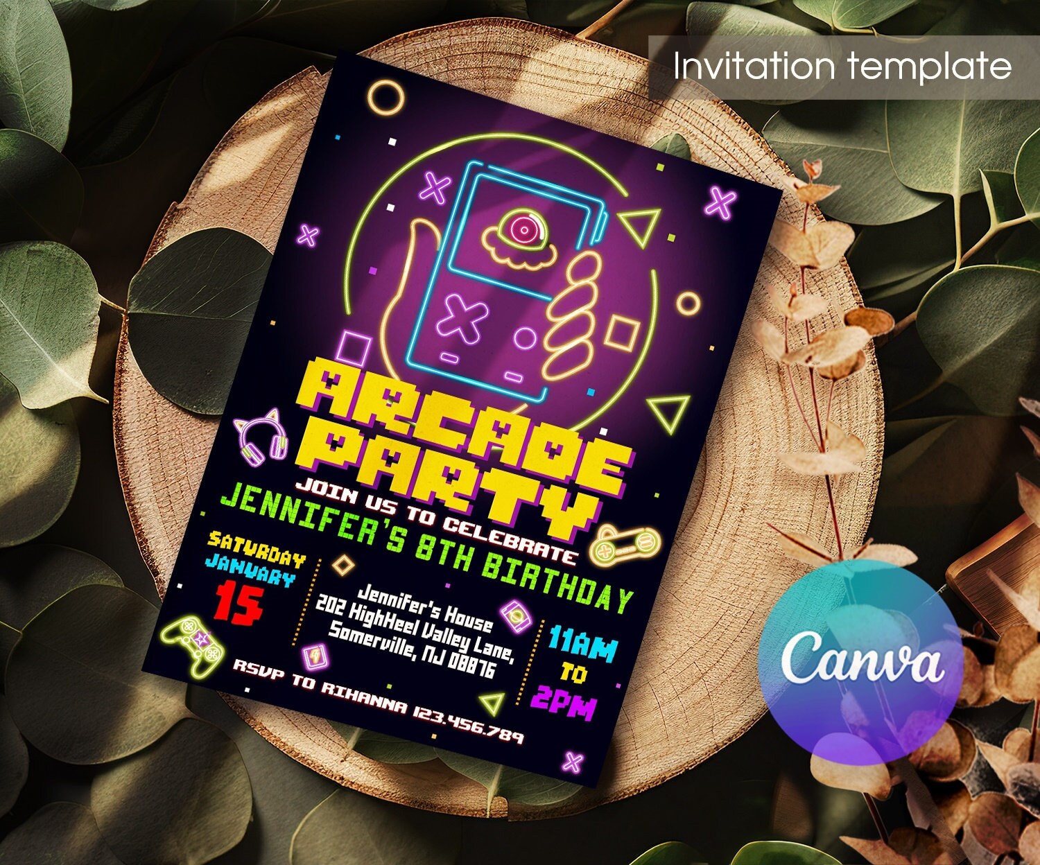 Editable Invite Template Video Game Party Gamer Invitation Girl Editable Invite Template Video Game Party Gamer Invitation Girl