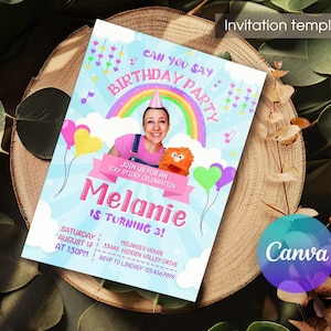 First words invite template, 2nd second 3rd third,printable Ms Rachel Birthday Invitation, editable first words invite, let's say party