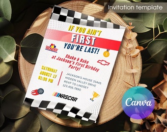 Nascar party, shake n bake birthday, Ricky Bobby, Boy racing invitation, Printable cars birthday invitation, speed editable invite template
