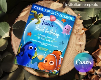 Finding Dory Invitation Finding Nemo Invitation Finding Dory Birthday ...