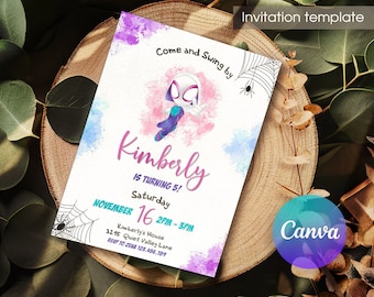 Gwen Birthday Invitation, spider-verse girl birthday invite, editable Ghost Spidey invitation, Spidey Gwen party, girl spiderman birthday