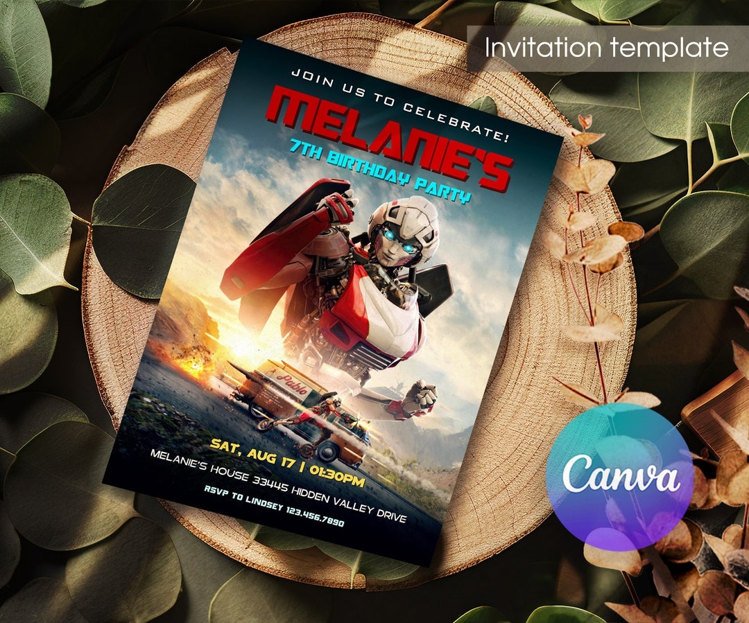 Printable Invite, Transformers Rise of the Beasts Birthday Invitation ...