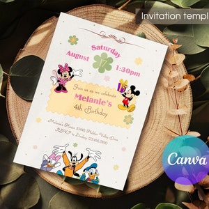 Mickey mouse birthday invite, Printable mickey Boy Girl Birthday Invitation, editable birthday party invite template