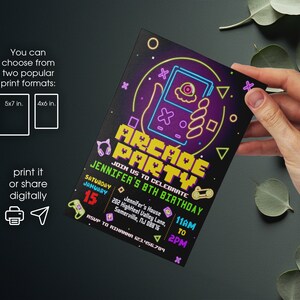 Editable Invite Template, Video Game Party, Gamer Invitation, Girl ...