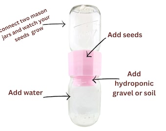 Mason Jar Connector with Canister - The Ultimate Seed Starter Kit! -Light Pink *Patent Pending*