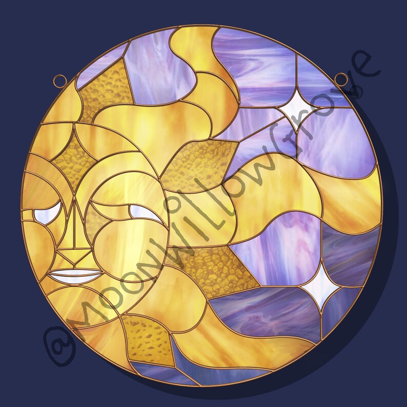 Whimsigoth Sun Stained Glass Pattern Etsy