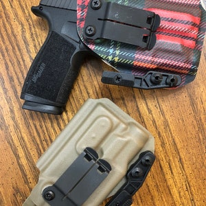 P365 X Macro IWB Holster - Optic Cut - Flashlight Compatible - Adjustable Retention - Kydex Construction - Metal Clips