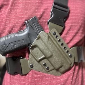 Springfield XDM/ XDM elite Chest Holster - Adjustable Retention - Designed for Strenuous Outdoor Activities - Flashlight Compatible