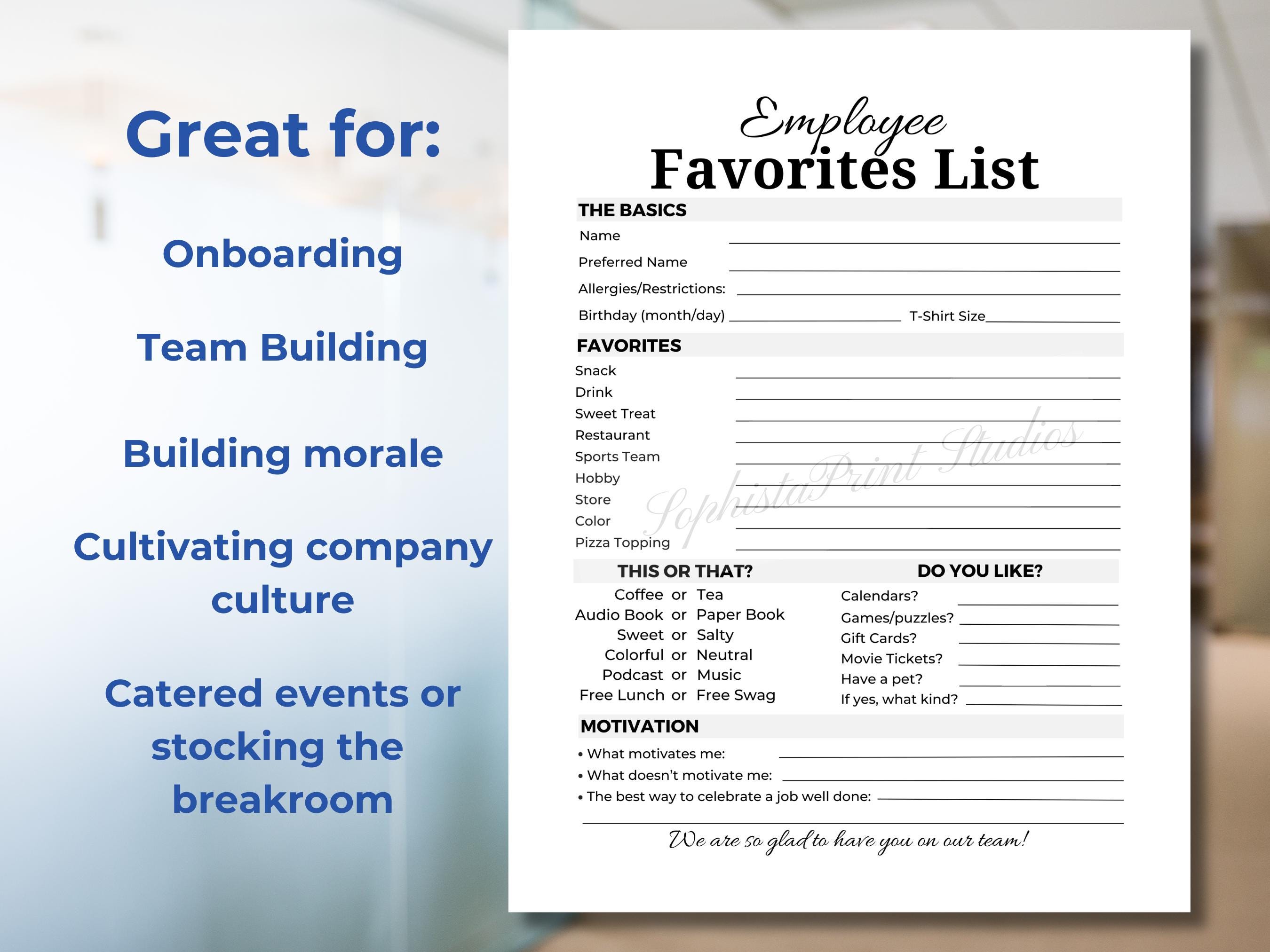 All About Coworker | Employee Favorites | Team Building | Favorite ...