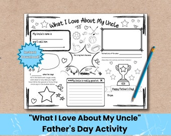 What I Love About My Uncle | Father's Day Printable Activity for Uncle