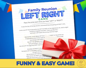 Jogo de Reunião de Família Esquerda Direita | Quebra-gelo de Reunião de Família | Passe o Prêmio de Reunião de Família | Diversão de Reunião de Família | Jogos Divertidos para Grupos Familiares