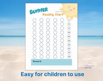 Kinder Lese Karte Sommer | Sommer Lesetagebuch für Kinder, Printable Book Tracker | Sommer Alphabetisierungsaktivität | Sommer-Lese-Challenge