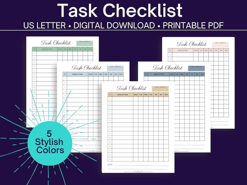Two Different Checklists Task Checklist | Chore Checklist - Etsy
